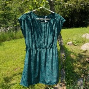 Dark green leopard print dress with key hole back